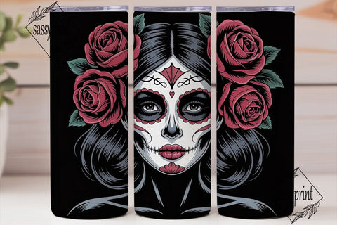 Sugar Skull Beauty 20oz Tumbler Wrap Sublimation sassyprint 