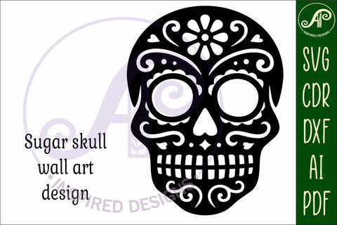 Sugar skull detailed cut out wall sign design 1 SVG APInspireddesigns 