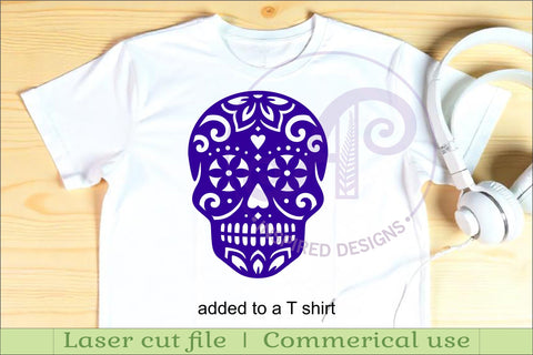 Sugar skull detailed cut out wall sign design 2 SVG APInspireddesigns 