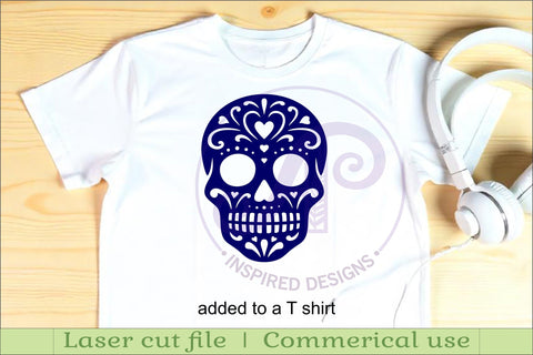 Sugar skull detailed cut out wall sign design 3 SVG APInspireddesigns 