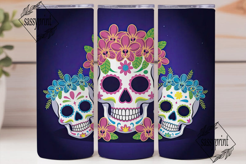 Sugar Skull Galaxy 20oz Tumbler Wrap Sublimation sassyprint 