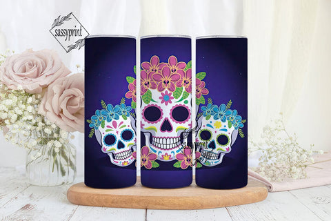 Sugar Skull Galaxy 20oz Tumbler Wrap Sublimation sassyprint 