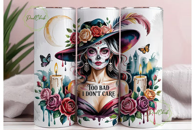 Sugar Skull Girl 20oz Tumbler Wrap Sublimation PixelChick 