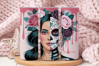 Sugar Skull Glam 20oz Tumbler Wrap Sublimation DesignSVG 