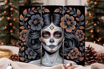 Sugar Skull Gothic 20oz Tumbler Wrap Sublimation DesignSVG 
