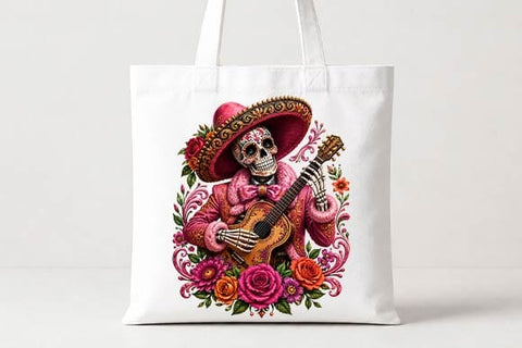 Sugar Skull Guitarist PNG, Dia de los Muertos Sublimation Design SVG BillahCrafts 