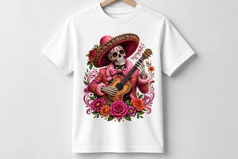 Sugar Skull Guitarist PNG, Dia de los Muertos Sublimation Design SVG BillahCrafts 