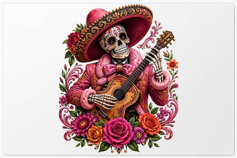Sugar Skull Guitarist PNG, Dia de los Muertos Sublimation Design SVG BillahCrafts 
