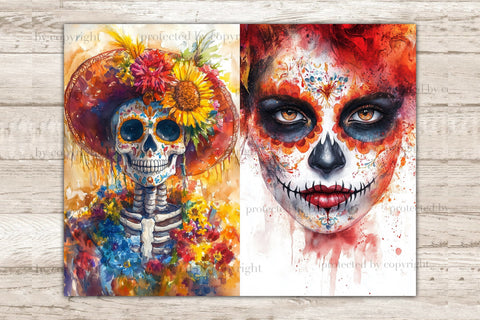 Sugar Skull Junk Journal Pages | Halloween Ephemera SVG GlamArtZhanna 