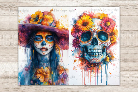 Sugar Skull Junk Journal Pages | Halloween Ephemera SVG GlamArtZhanna 