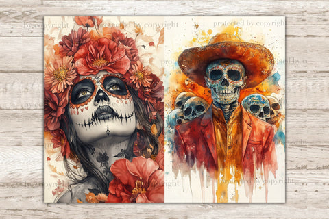 Sugar Skull Junk Journal Pages | Halloween Ephemera SVG GlamArtZhanna 