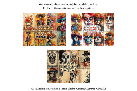 Sugar Skull Junk Journal Pages | Halloween Ephemera SVG GlamArtZhanna 