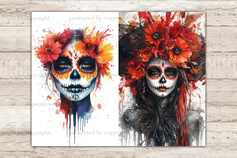 Sugar Skull Junk Journal Pages | Halloween Ephemera SVG GlamArtZhanna 