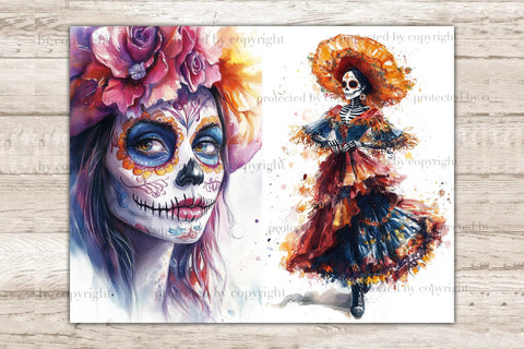 Sugar Skull Junk Journal Pages | Halloween Ephemera SVG GlamArtZhanna 