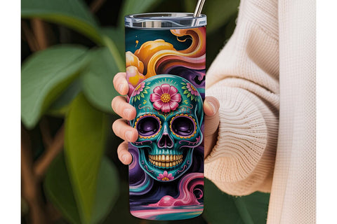 Sugar Skull Magic 20oz Tumbler Wrap Sublimation DesignSVG 