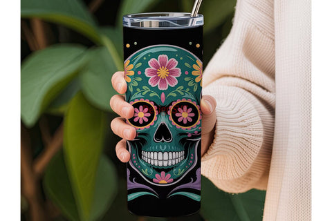 Sugar Skull Magic 20oz Tumbler Wrap Sublimation DesignSVG 