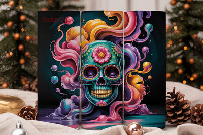 Sugar Skull Magic 20oz Tumbler Wrap Sublimation DesignSVG 