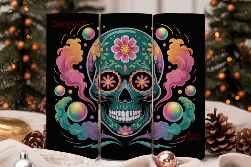 Sugar Skull Magic 20oz Tumbler Wrap Sublimation DesignSVG 
