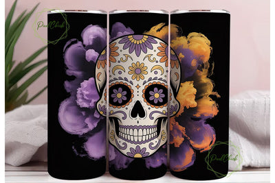 Sugar Skull Mandala 20oz Tumbler Wrap Sublimation PixelChick 