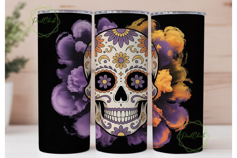 Sugar Skull Mandala 20oz Tumbler Wrap Sublimation PixelChick 