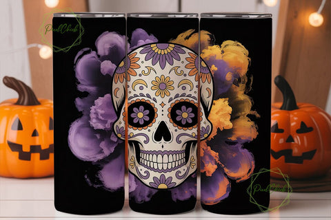 Sugar Skull Mandala 20oz Tumbler Wrap Sublimation PixelChick 