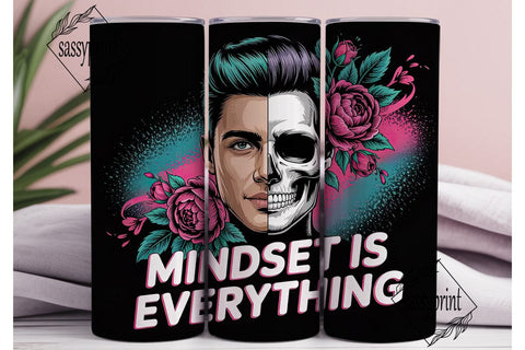 Sugar Skull Mindset 20oz Tumbler Wrap Sublimation sassyprint 