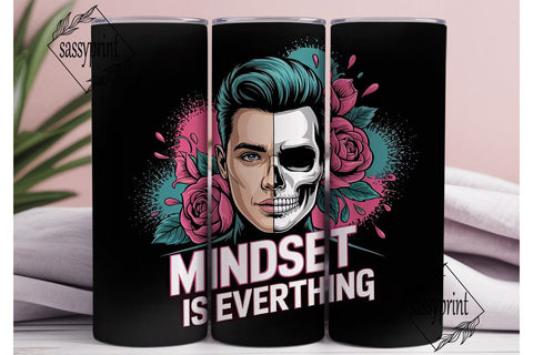 Sugar Skull Mindset 20oz Tumbler Wrap Sublimation sassyprint 