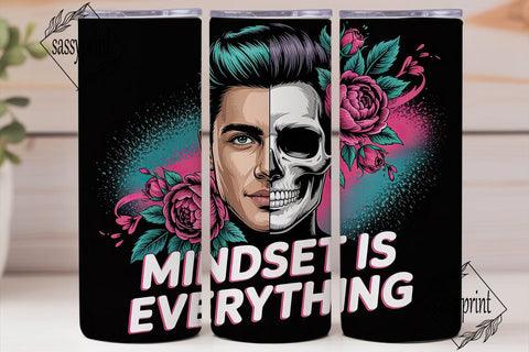 Sugar Skull Mindset 20oz Tumbler Wrap Sublimation sassyprint 
