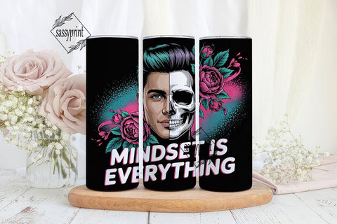 Sugar Skull Mindset 20oz Tumbler Wrap Sublimation sassyprint 