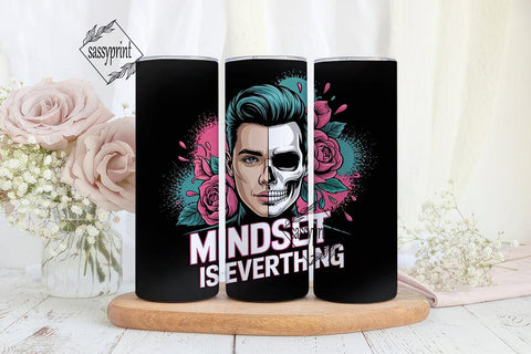 Sugar Skull Mindset 20oz Tumbler Wrap Sublimation sassyprint 