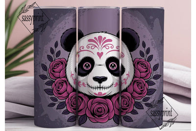 Sugar Skull Panda 20oz Tumbler Wrap Sublimation sassyprint 