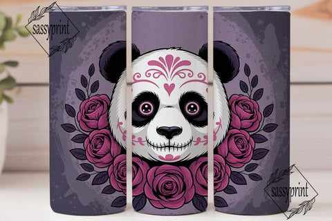 Sugar Skull Panda 20oz Tumbler Wrap Sublimation sassyprint 