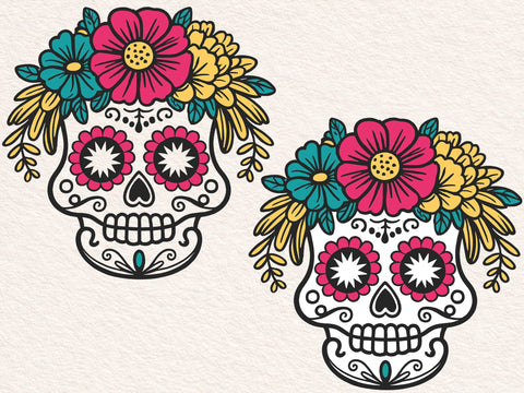 Sugar Skull SVG, Sugar Skull Cut File, Sugar Skull Clipart, Day of the Dead svg, dia de los muertos svg, Sugar Skull png, Halloween svg SVG DesignDestine 