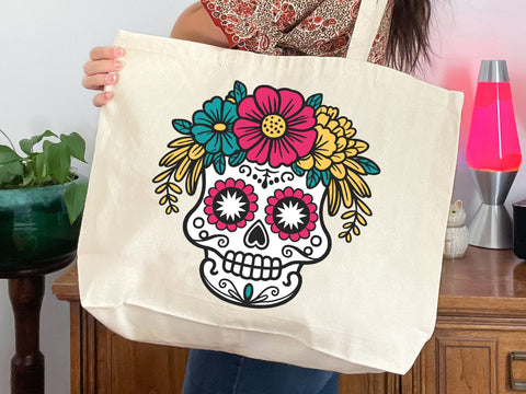 Sugar Skull SVG, Sugar Skull Cut File, Sugar Skull Clipart, Day of the Dead svg, dia de los muertos svg, Sugar Skull png, Halloween svg SVG DesignDestine 