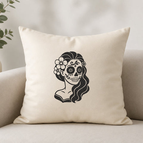 Sugar Skull Woman Machine Embroidery Design – Day of the Dead Floral Girl Embroidery File Embroidery/Applique DESIGNS PatternFeed8 