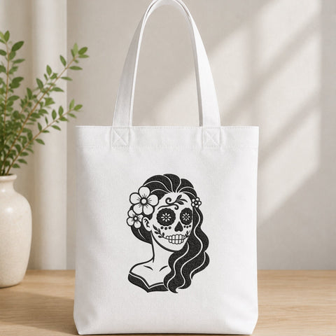 Sugar Skull Woman Machine Embroidery Design – Day of the Dead Floral Girl Embroidery File Embroidery/Applique DESIGNS PatternFeed8 