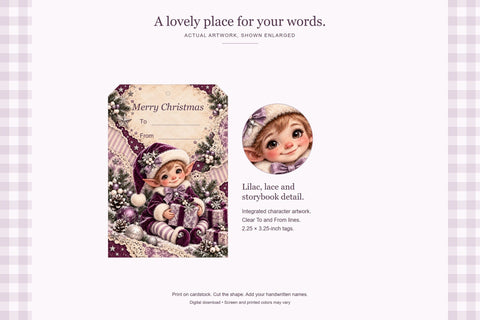 Sugarplum Christmas Gift Tags Printable Sublimation BijouBay 