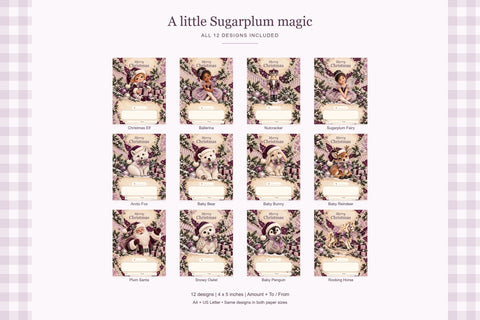 Sugarplum Christmas Money Cards Sublimation BijouBay 
