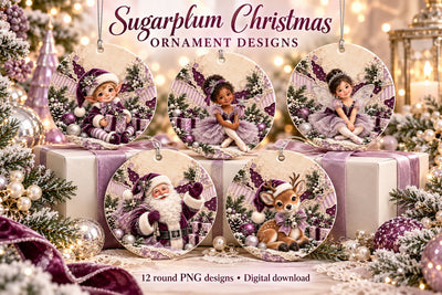 Sugarplum Ornament Sublimation PNGs Sublimation BijouBay 