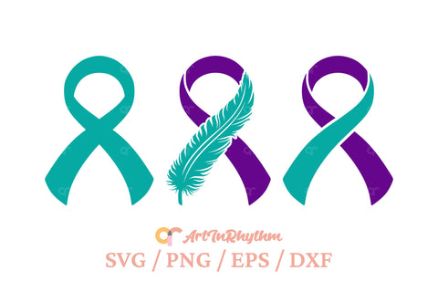 Suicide Awareness Ribbons Svg, Feather Suicide Prevention Awareness Svg SVG Artinrhythm shop 