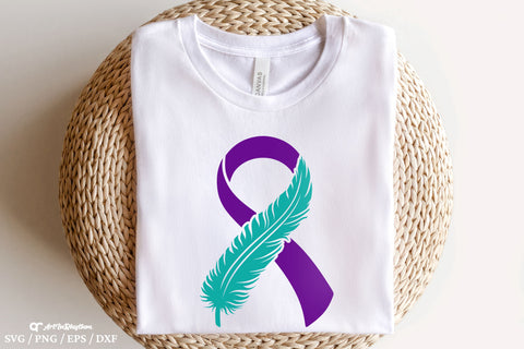 Suicide Awareness Ribbons Svg, Feather Suicide Prevention Awareness Svg SVG Artinrhythm shop 