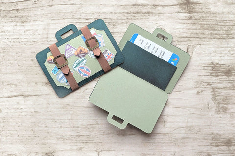 Suitcase Gift Card Holder SVG with PNG Travel Stickers SVG Risa Rocks It 