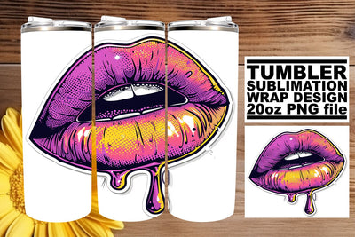 Sultry Lip Print Tumbler Sublimation Sublimation afrosvg 