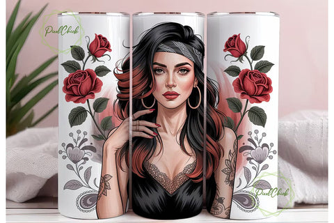 Sultry Woman Tumbler Wrap Sublimation PixelChick 