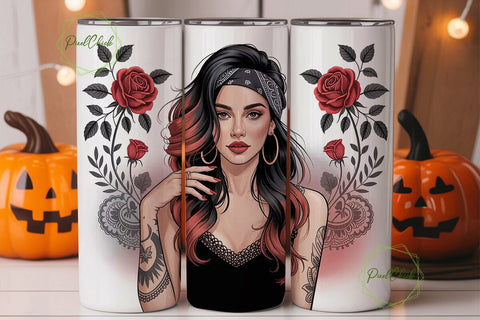 Sultry Woman Tumbler Wrap Sublimation PixelChick 