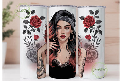 Sultry Woman Tumbler Wrap Sublimation PixelChick 