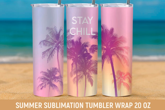 summer 20 oz Tumbler Wrap PNG for Sublimation Sublimation KMarinaDesign 