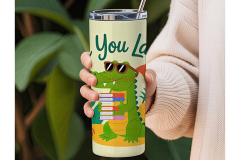Summer Alligator 20oz Tumbler Wrap Sublimation DesignSVG 