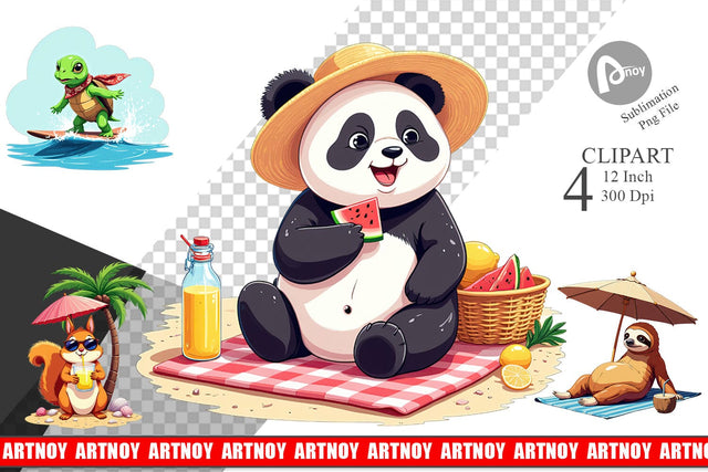 Summer Animals Clipart Sublimation artnoy 