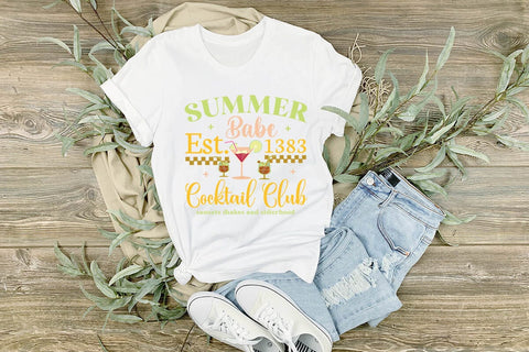 summer babe est. 1383 cocktail club sunsets shakes and sisterhood SVG Angelina750 